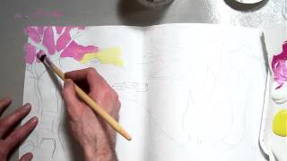 Fauvism Landscape Painting quotbig shapes with bright colorsquot part 27MOV [upl. by Aicilihp108]