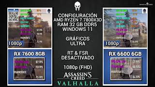 Radeon RX 7600 8GB VS AMD Radeon 6600 8GB Pruebas Con AMD Ryzen En 1080p [upl. by Christine]