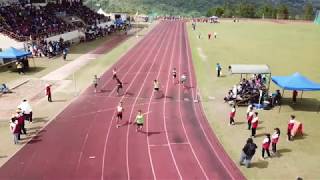 100m U15 MSSD Ranau 2018  a 13 yearold boy clocked 111s [upl. by Miarhpe]