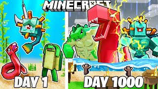 I Survived 1000 Days as SEA MONSTERS in HARDCORE Minecraft [upl. by Ddahc]