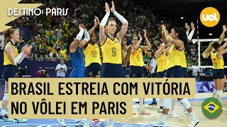 OLIMPÍADAS 2024 BRASIL VENCE O QUÊNIA E ESTREIA COM TRANQUILIDADE NO VÔLEI FEMININO EM PARIS [upl. by Chere]