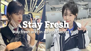 how to STAY FRESH amp clean all day in SCHOOL avoid school air [upl. by Nosiddam]