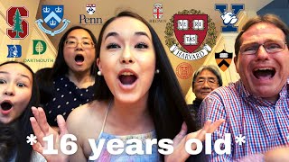 COLLEGE DECISION REACTIONS  16 YEARS OLD  HARVARD YALE PRINCETON COLUMBIA AND MORE  2021 [upl. by Karol3]