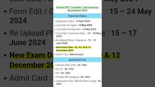 RPF Exam Date 2024 railway rpf [upl. by Huxham]