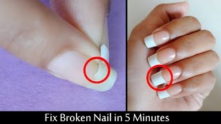 FIX BROKEN NAIL IN 5 MINUTE WITHOUT GLUE [upl. by Balling]