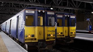 Guard on Class 314 Glasgow CentralNewton TSW2 [upl. by Boothman]