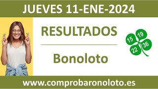 Resultado del sorteo Bonoloto del jueves 11 de enero de 2024 [upl. by Reeve]