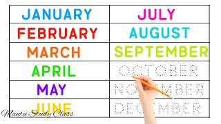 January February  Months name  Months of the year  Mantu Study ClassName of months in english [upl. by Rina]