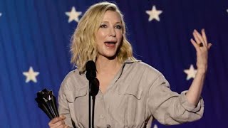 “Stop the televised horse race of it all” Cate Blanchett calls out film industry after winning award [upl. by Imyaj]