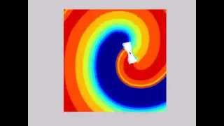 Computer Simulation of a Spiral Wave in a Model of the Human Heart [upl. by Pulcheria]