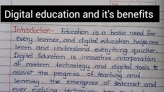 Essay on Digital education and its benefits  advantage of digital education English essay [upl. by Reivad]