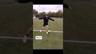 HOW TO DO THE FAKE RABONA footballskills football comeback skills shorts practice [upl. by Assiluy]