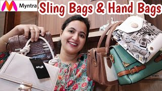 MYNTRA Bags Haul  Sling Bag Shoulder Bag and Hand Bags  Neemas Corner [upl. by Amby]