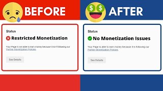 HOW TO FIX FACEBOOK RESTRICTED MONETIZATION ON YOUR PAGES Restricted Monetization Facebook Solution [upl. by Sofia]