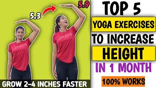 5 Most Effective Yoga To Increase Height fast In 1 Month तेजी से हाइट कैसे बढ़ाएं  growtaller [upl. by Airotkciv482]