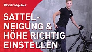 Fahrradsattel richtig einstellen Höhe amp Neigung in perfekter Position [upl. by Krall]