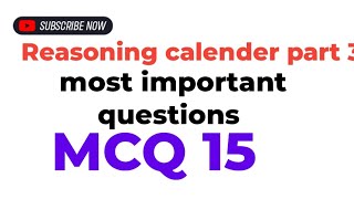 🤔Reasoning calendar part 3 🤔15 PYQ Question education mts👍👍 [upl. by Angrist966]