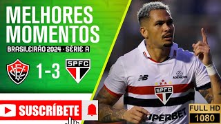 Melhores Momentos  Vitória X São Paulo Brasileirão 2024 [upl. by Moishe]