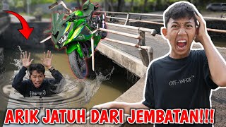 PAR4H😱ARIK J4TUH DI JEMBATAN BAWA MOTOR ZX Saputra P4nik Banget  Mikael TubeHD [upl. by Wiencke]