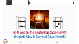 BOB MARLEY One love FCN GUITAR CHORDS amp LYRICS [upl. by Netsrijk]