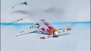 Cornelia HÜTTER  CRASH  Downhill  Crans Montana 2022 [upl. by Chader]