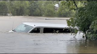 Woman escapes van stuck in water amid historic Asheville flooding in Helenes aftermath [upl. by Alyakcim]