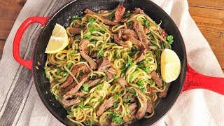 Zoodles with Beef Tips Stir Fry Recipe  Ep 1284 [upl. by Einatsed]