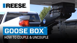 REESE Goose Box  How To Couple amp Uncouple From the Tow Vehicle  RV Gooseneck Adapter  94920 [upl. by Nata]