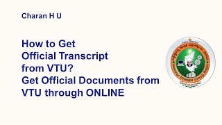 HOW TO GET OFFICIAL TRANSCRIPTS FROM VTU  HOW TO GET ANY ODOCUMENTS FROM VTU ONLINE [upl. by Hyatt]