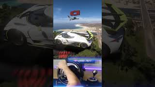 Impossible parking Koenigsegg Jesko in Forza Horizon 5 using the Thrustmaster T300rs Steering Wheel [upl. by Renate]