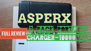 ASPERX Power Bank 2 Pack Portable Charger 10000mAh Portable Phone Charger Fast Charging [upl. by Alemahs372]