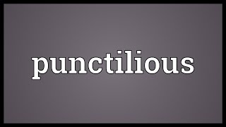 Punctilious Meaning [upl. by Atirys]