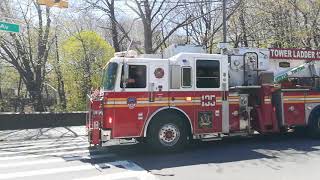 FDNY Tower Ladder 135 quotMyrtle Turtlesquot Responding [upl. by Latta]