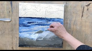 Silber Folie abstract painting  STEP by STEP  Seascape painting abstract [upl. by Cassady987]