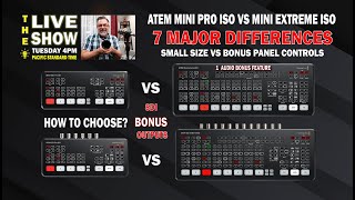 7 Major Differences of ATEM MINI PRO ISO VS ATEM MINI EXTREME ISO and Bonus SDI MODELS BONUS OUTPUTS [upl. by Aihsek]