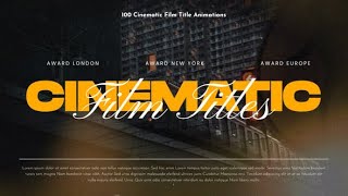 Premiere Pro Template 100 Cinematic Titles  Free Font [upl. by Occer]