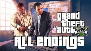 GTA 5 ALL ENDINGS Options A B C Walkthrough w Gameplay Grand Theft Auto V [upl. by Adnarrim]