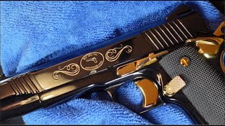 How to colorfill engraving pistol gun colorfill handgun [upl. by Aisak]