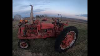 1939 Farmall H SN 8100 a repowering project Moving in the parts tractor to pull the engine [upl. by Thorner]