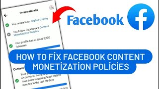 How to fix facebook content monetization policies  Remove content monetization policies [upl. by Gerkman882]