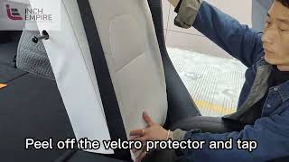 NEW Tesla Model Y 20232020 Customized Seat Cover Install Video Updated Version by INCH EMPIRE [upl. by Gilliette]