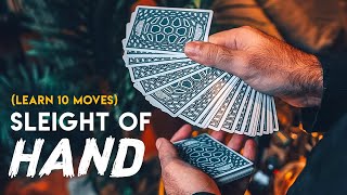 Learn 10 SleightOfHand Card Moves in Slow Motion Magic Tutorial [upl. by Annahaj]