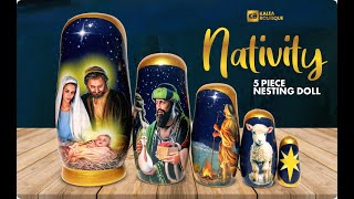 Collectible Nativity 5 Piece Nesting Doll [upl. by Elehcir]