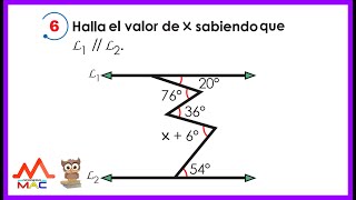 ÁNGULOS ENTRE RECTAS PARALELAS  EJERCICIO 6 PRIMER GRADO DE PRIMARIA [upl. by Manuel]