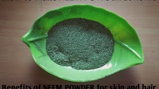 How to make Neem POWDER at home  benefits of neem powder [upl. by Petrick289]