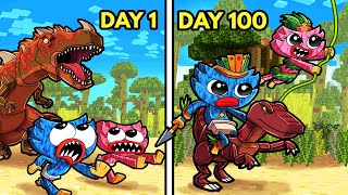 Huggy Wuggy Survives 100 DAYS in Dinosaur JURASSIC Survival [upl. by Dosia]