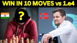 Carlsen CRUSHED an Indian GM in 10 Moves  Tricky Gambit Against 1e4 [upl. by Also293]