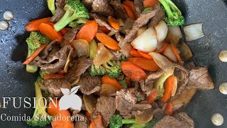 CARNE de RES con VERDURAS 🥦🥕🧅🧄estilo chino Receta [upl. by Crary]