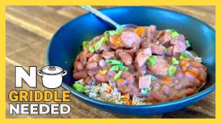 Red Beans and Rice Recipe with Smoked Sausage  My FAVORITE Meal  NO Griddle Needed [upl. by Mallis]