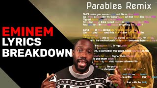 Eminem  Parables Remix Lyrics BREAKDOWN ANALYSIS REVIEW REACTION [upl. by Katie]